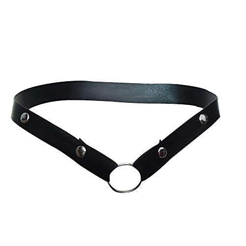 qudang Herren Ouvert String Tanga Lack Leder-Optik Unterwäsche mit Funktionsloch Penis Ring Offene Männer Bikini Slips Erotik Unterhose Dessous Reizwäsche （Blau，Einheitsgröße von qudang