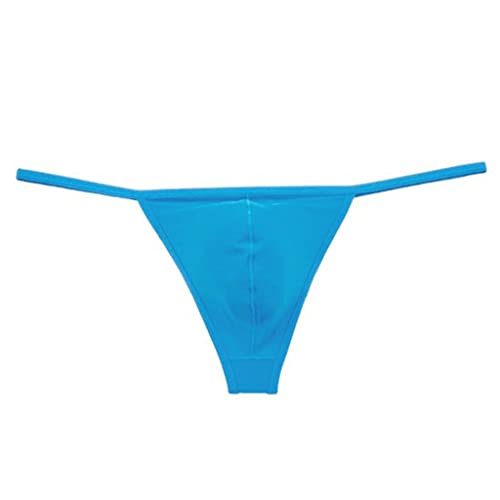 qudang Herren String Mini Slips Männer Sexy Strings Tanga Klassische Strings aus Microfaser Low Rise Unterwäsche Bequeme Unterhose G-String Bikinis Erotik Dessous （Blau ，L von qudang