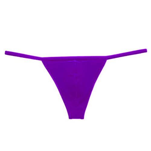 qudang Herren String Mini Slips Männer Sexy Strings Tanga Klassische Strings aus Microfaser Low Rise Unterwäsche Bequeme Unterhose G-String Bikinis Erotik Dessous （Lila ，L von qudang