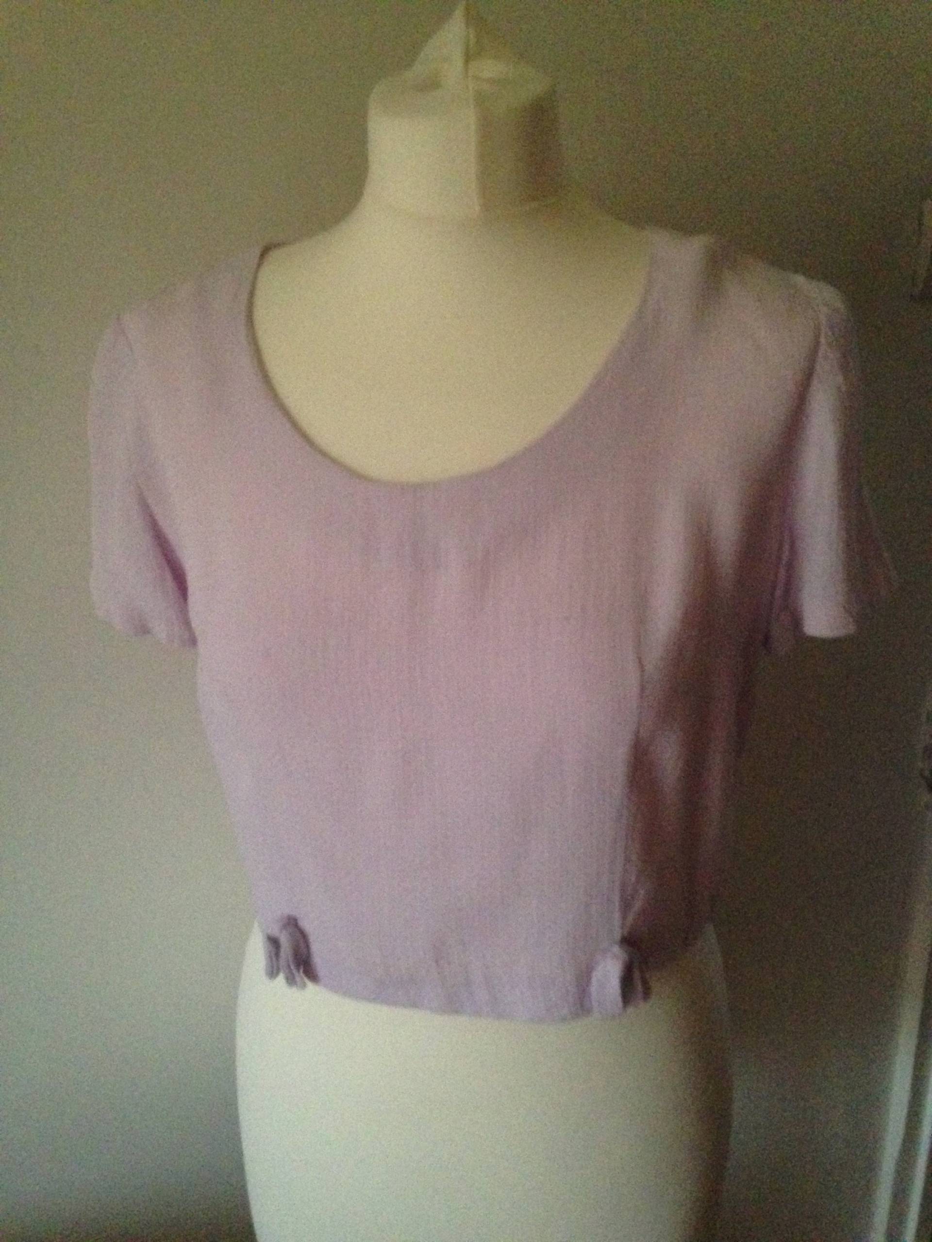 Vintage 1960S Crop Top Kurzarm Bluse Mit Schleife von queenofvintagevamp