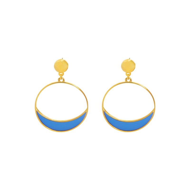 Blaue Ohrringe-Kreis Ohrringe-statement Ohrringe-Mond Ohrringe-Oversized Ohrringe-Runde Ohrringe-Chunky Schmuck-Boho Look von queserabags