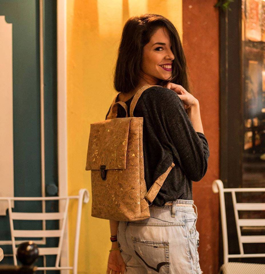 City Rucksack-City Rucksack-Kork Rucksack-Vegan Reisetasche-Boho Rucksack-Hipster Tasche-College Rucksack-Damen Rucksack-Chic Tasche von queserabags