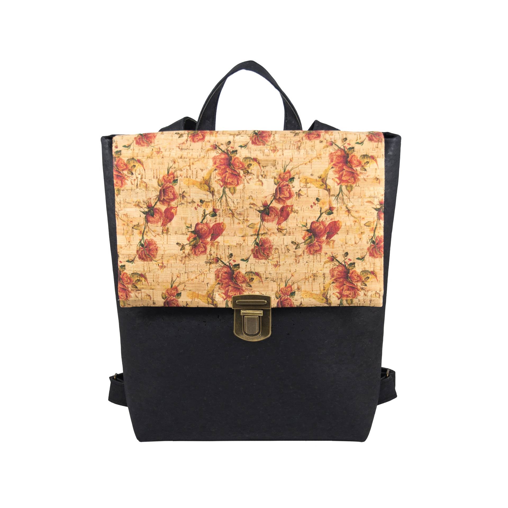 Rosen Rucksack-Boho Tasche-Kork Rucksack-Eco Freundliche Tasche-City Rucksack-Vegan Reisetasche-Valentinstag Geschenk-Kork Tasche-College von queserabags