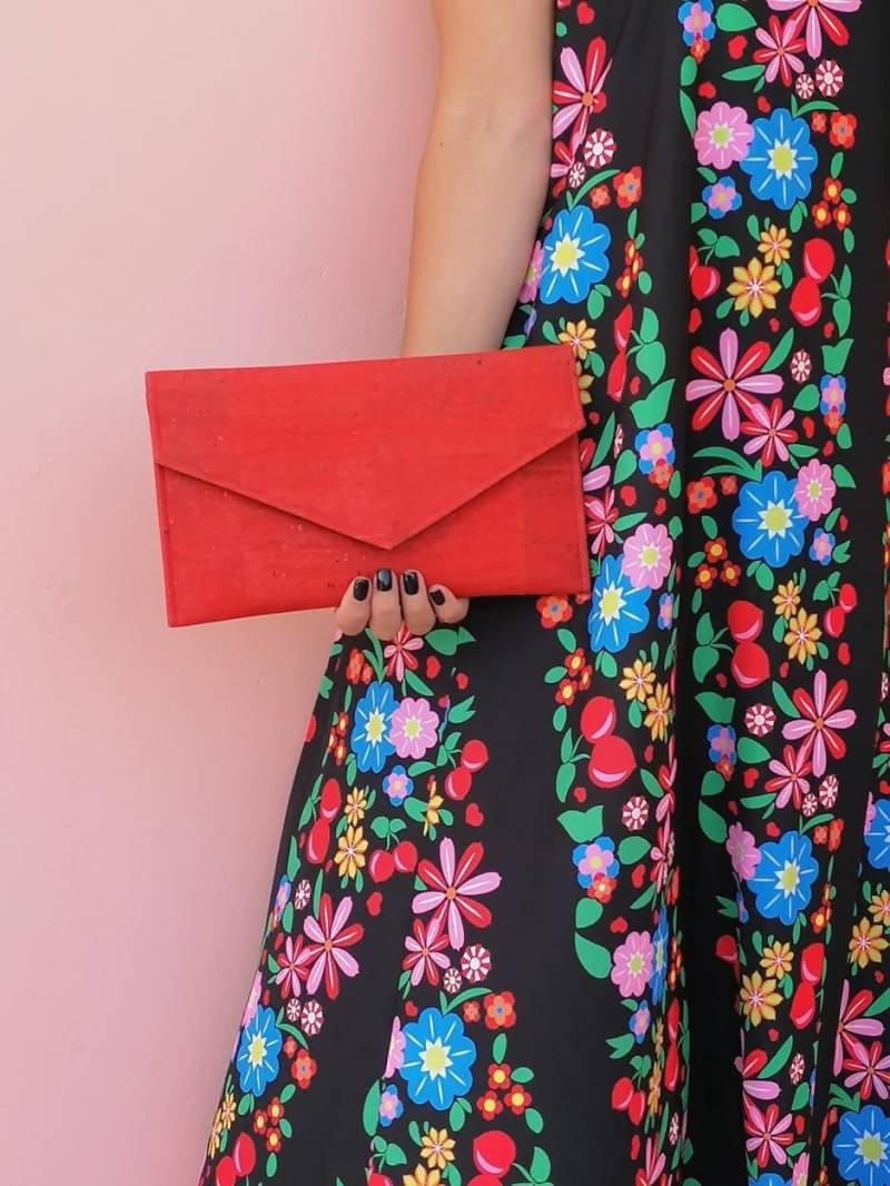 Rote Clutch-Kork Clutch-Chic Tasche-Umweltfreundliche Geldbörse-Vegan Tasche-Weihnachtsgeschenk-Eco Tasche-Vegan Geschenk-Kork Tasche-Kork von queserabags