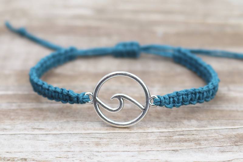 Ozean Armband/Meereswelle Unisex Surfer Gewebtes Hanf Makramee Boho Hippie Strand Natur Wählen Sie Ihre Farbe von qwelqwel