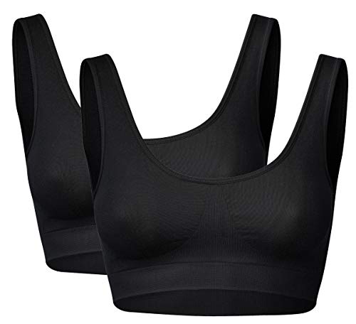 r-dessous 1-4 St Damen Sport BH Fitness Training Bustier nahtlos ohne Bügel Top Bra starker Halt Unterwäsche Groesse: L/XL von r-dessous