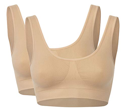 r-dessous 1-4 St Damen Sport BH Fitness Training Bustier nahtlos ohne Bügel Top Bra starker Halt Unterwäsche Groesse: S/M von r-dessous