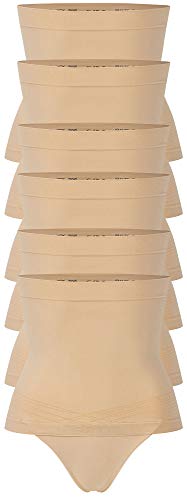 r-dessous 1-6 Stück Damen Shapewear String Tanga nahtlos bauchweg Unterwäsche Groesse: L/XL von r-dessous