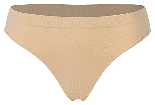 r-dessous 6 Stück beige Damen Strings Tangas Set hochwertige Seamless Unterwäsche Mikrofaser Groesse: S/M von r-dessous