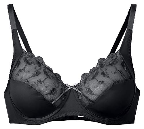 r-dessous Damen BH Vollschale mit Bügel und Spitze ungefütttert große Größen Übergrößen Unterwäsche Dessous Groesse: 80B von r-dessous