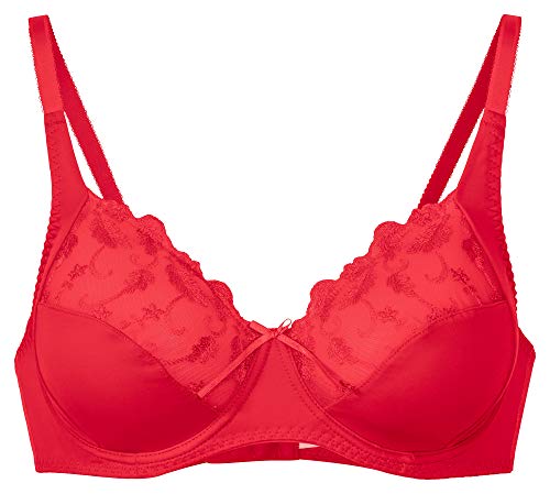 r-dessous Damen BH Vollschale mit Bügel und Spitze ungefütttert große Größen Übergrößen Unterwäsche Dessous Groesse: 80C von r-dessous