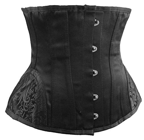 r-dessous Damen Unterbrust Corsage schwarz Taillen Mieder Korsett Schnür Corset Steampunk Gothic Übergrößen Groesse: L von r-dessous