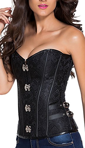 r-dessous Hochwertige Corsage Vintage Corsett schwarz Gothic Bustier Steampunk Top Mieder Schnür Korsett Shirt Groesse: M von r-dessous