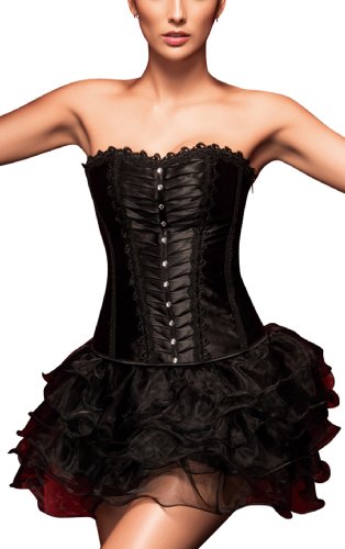 r-dessous sexy Bandeau Corsagenkleid Corsage & Rock Korsett Top schwarz Gothic Kleid Groesse: XXL von r-dessous