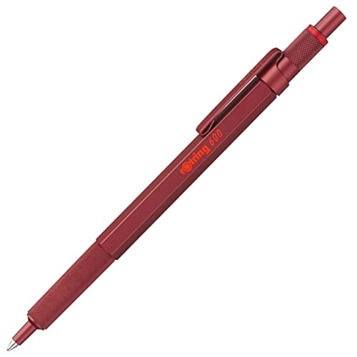 rOtring 600 Kugelschreiber | mittlere Spitze | Schwarze Tinte | Rot Schaft | nachfüllbar von rOtring