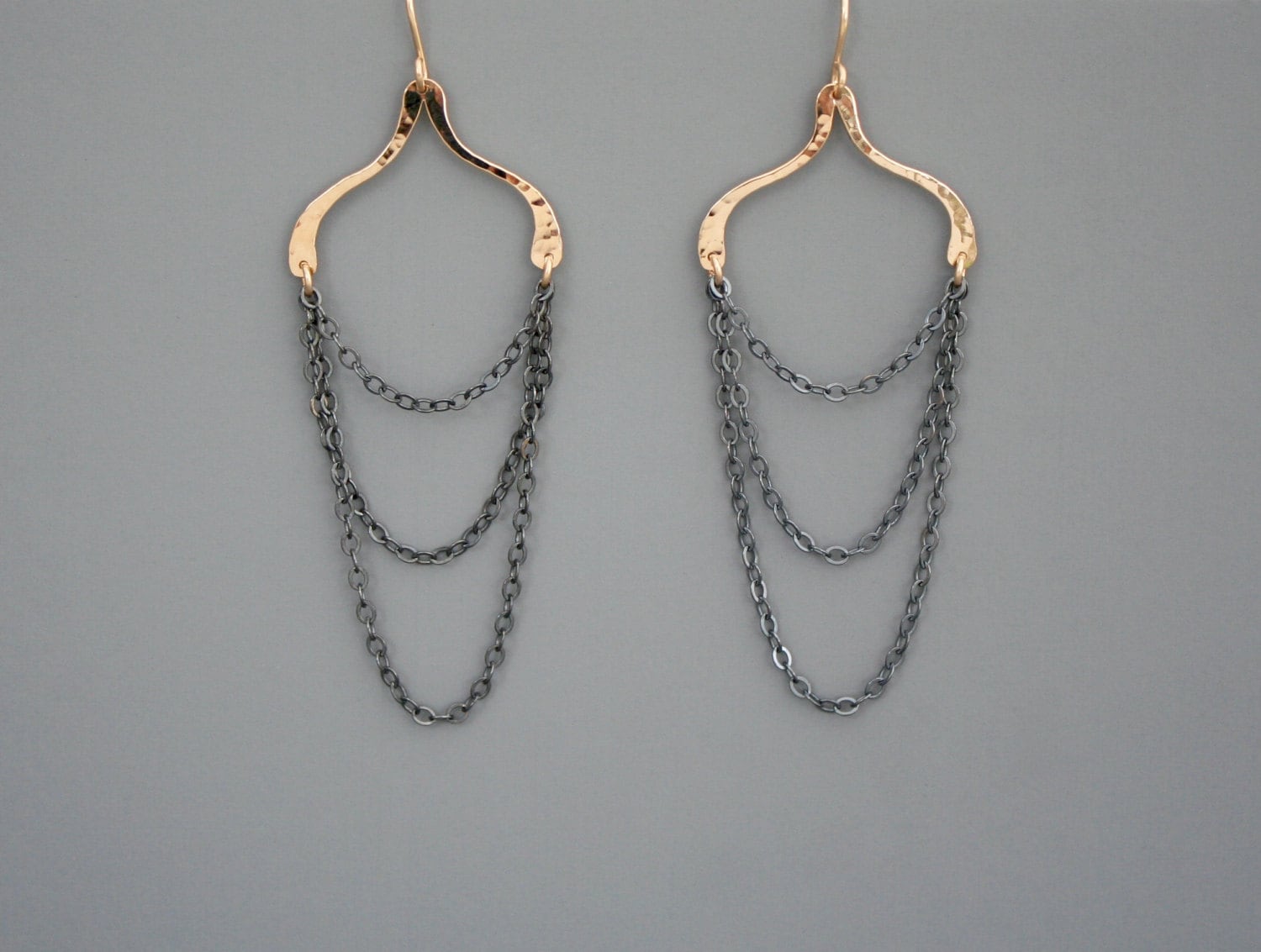 Gold Filled Und Oxidierte Sterling Silber Ohrringe, Rachel Wilder Handmade Jewelry von rachelwilder