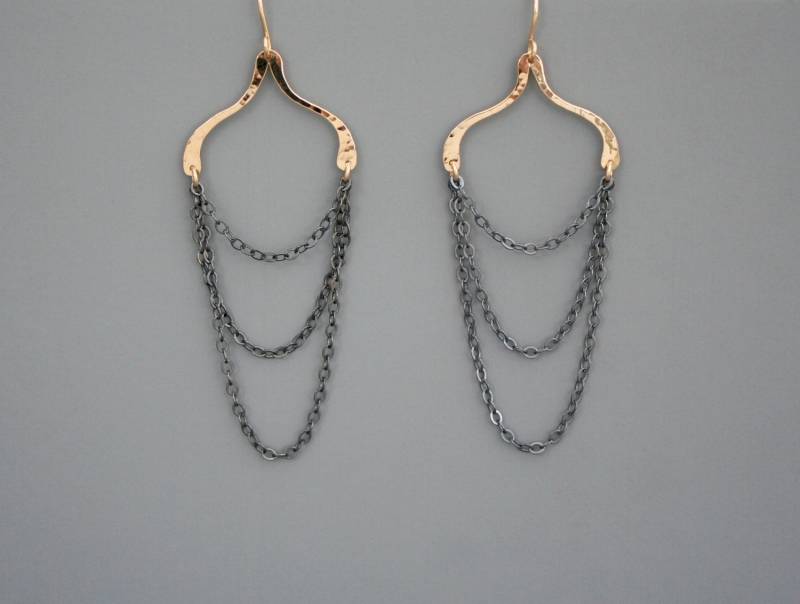 Gold Filled Und Oxidierte Sterling Silber Ohrringe, Rachel Wilder Handmade Jewelry Gold Filled Und Oxidierte Sterling Silber Ohrringe, Rachel Wilder Handmade Jewelry von rachelwilder