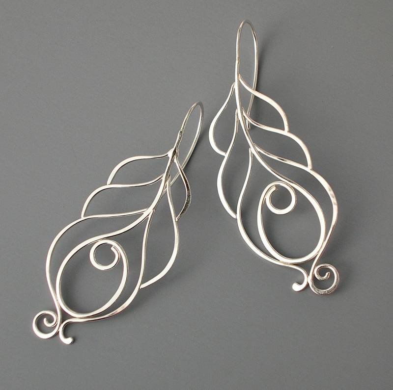 sterling Silber Pfauenfeder Ohrringe, Pfau, Rachel Wilder Handmade Jewelry, Asheville, Png sterling Silber Pfauenfeder Ohrringe, Pfau, Rachel Wilder Handmade Jewelry, Asheville, Png von rachelwilder