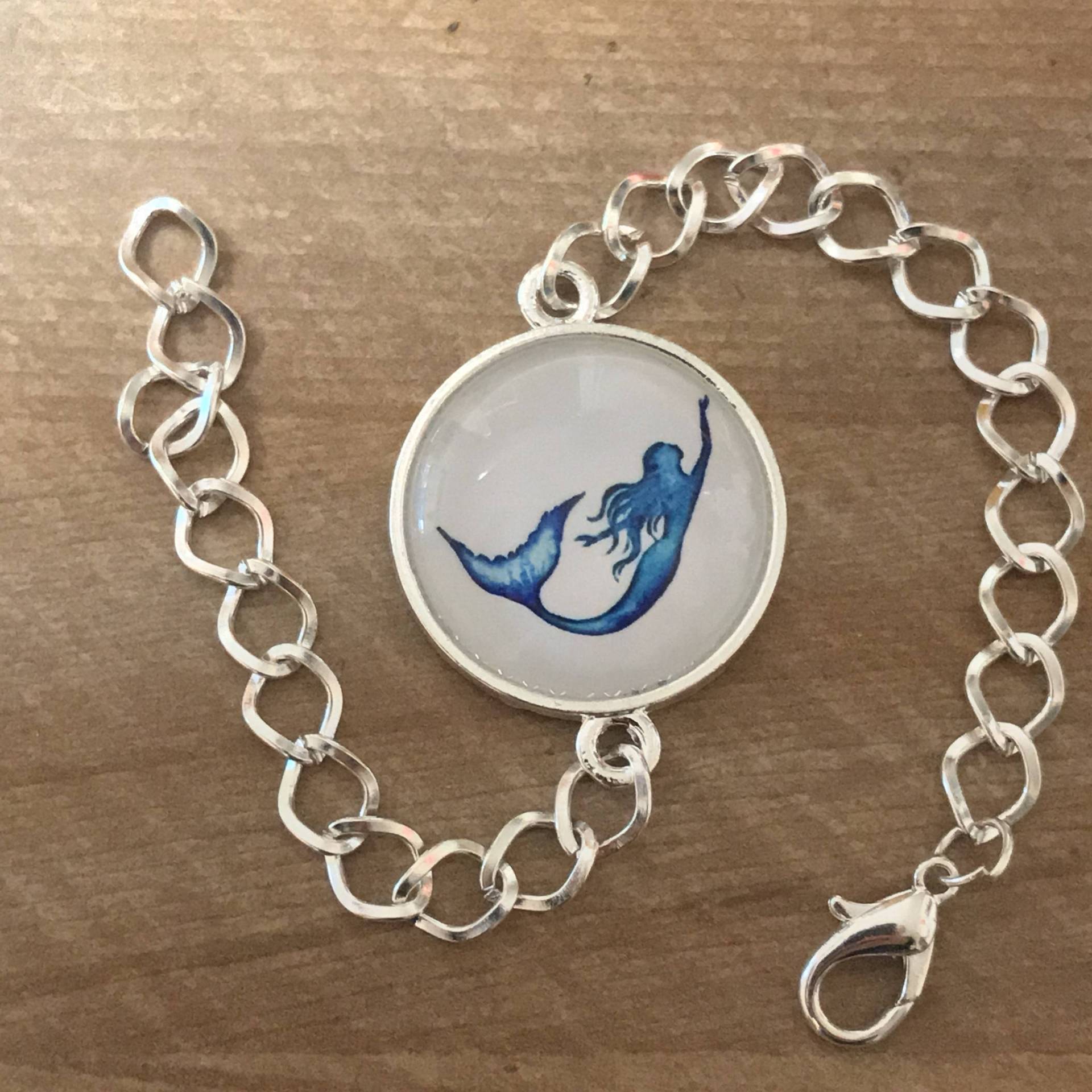 Meerjungfrau Armband - Silber Charme Anhänger Blaue Und Weiße ~Sirene Armband~Sirene Meerjungfrau Armband - Silber Charme Anhänger Blaue Und Weiße ~Sirene Armband~Sirene von radigund