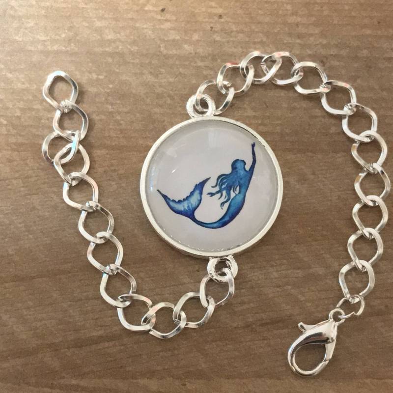 Meerjungfrau Armband - Silber Charme Anhänger Blaue Und Weiße ~Sirene Armband~Sirene Meerjungfrau Armband - Silber Charme Anhänger Blaue Und Weiße ~Sirene Armband~Sirene von radigund