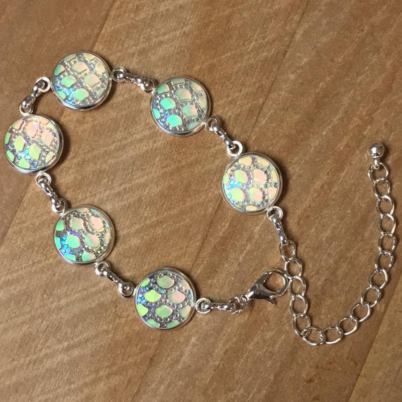 Schuppenarmband ~ Silberarmband Meerjungfrau Armband Eis Charm Silber Bettelarmband Glitzer Schuppenarmband ~ Silberarmband Meerjungfrau Armband Eis Charm Silber Bettelarmband Glitzer von radigund