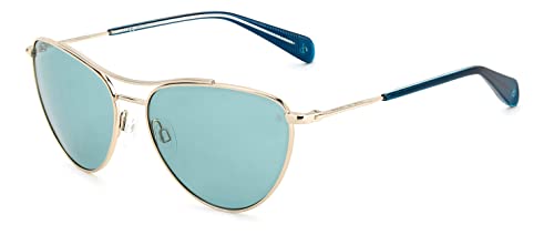 Rag&Bone Unisex Rnb1065/g/s Sunglasses, OGA/QT Gold Teal, 56 von rag & bone