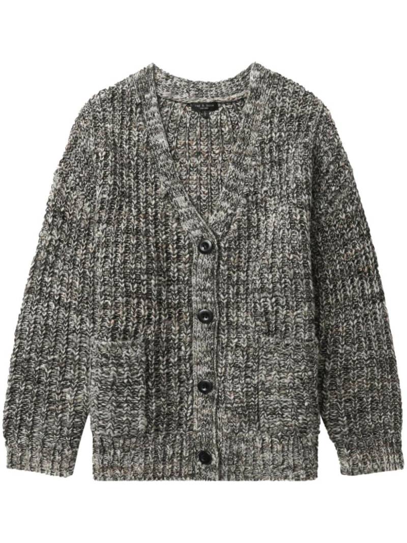 rag & bone Daphne gerippter Cropped-Cardigan - Grau von rag & bone