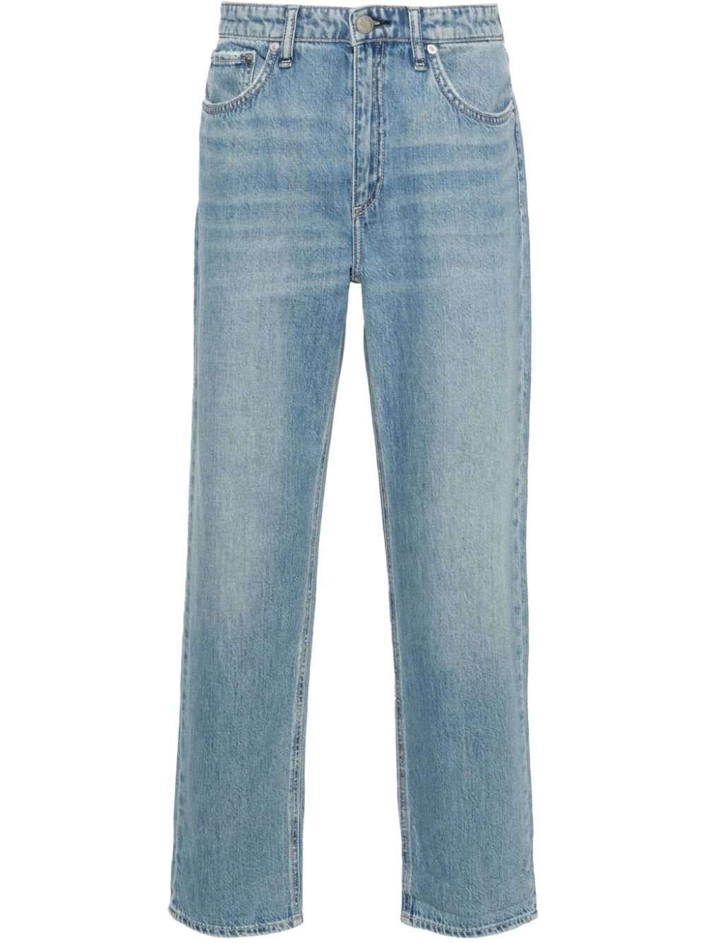 rag & bone Halbhohe Straight-Leg-Jeans - Blau von rag & bone