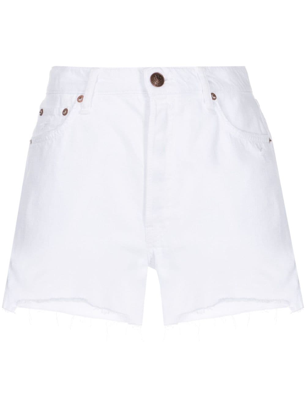 rag & bone Ausgefranste Jeans-Shorts - Weiß von rag & bone