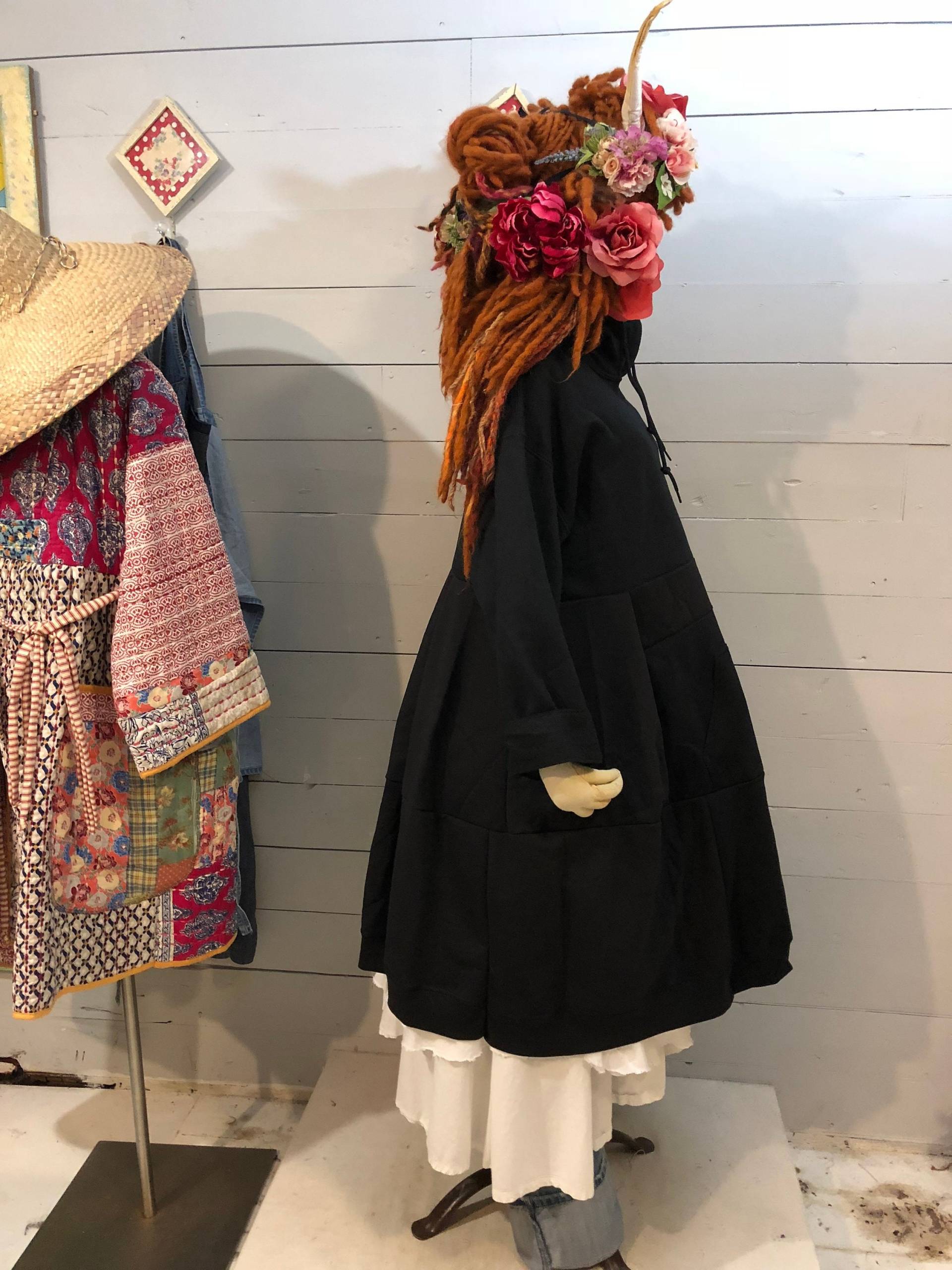 S-3x Schwarz Hoodie Sweatshirt Kleid-Extra Langes Hoody-Patchwork Hoody Kleid-Raggandbone Shop-Größe Made-As-Ordered S-3x Schwarz Hoodie Sweatshirt Kleid-Extra Langes Hoody-Patchwork Hoody Kleid-Raggandbone Shop-Größe Made-As-Ordered von raggandbone