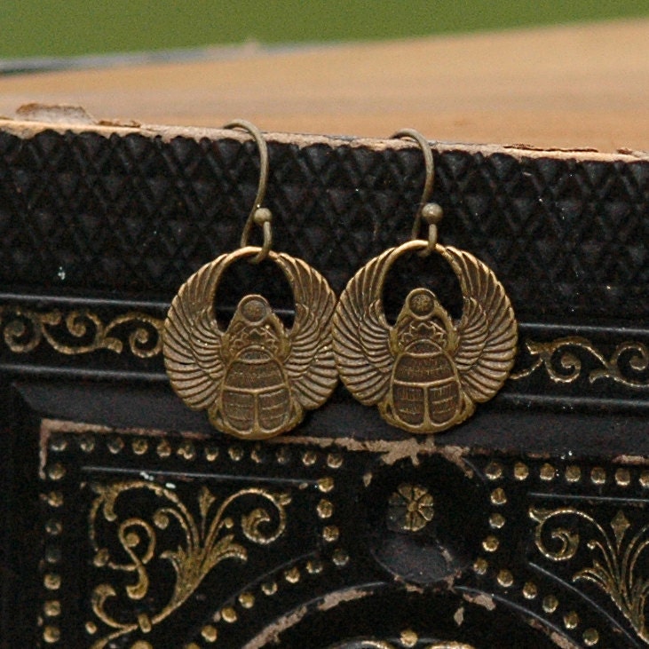 Skarabäus Anhänger in Antiqued Messing von ragtrader