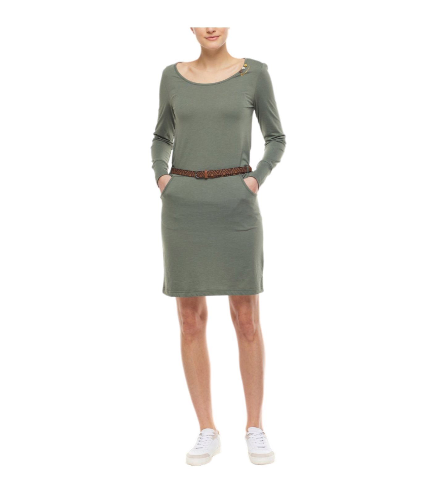 ragwear Montana Organic Damen schickes Mini-Kleid PETA-Approved Abend-Kleid Vegane-Mode 2121-20030 5031 Olivgrün von ragwear