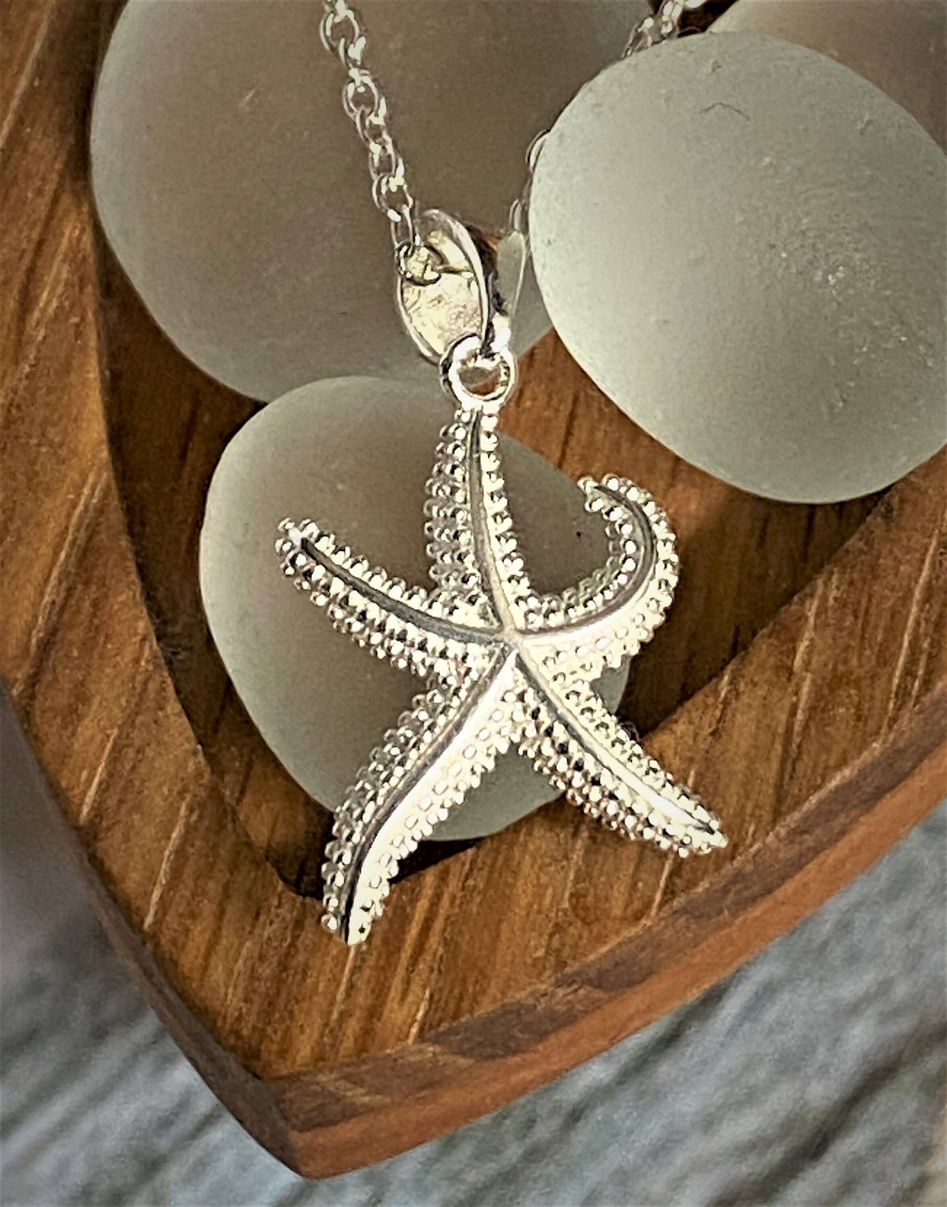 Kette Silber, Seestern, Anhänger, Halsschmuck, Maritimes, Filigraner Kettenanhänger von raikabeads
