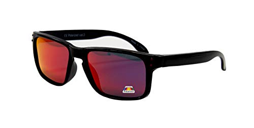 rainbow safety Kinder Sonnenbrille Polarisiert 5+ Jahre UV400 Schutz 3301 Schwarz verspiegelt Rot von rainbow safety