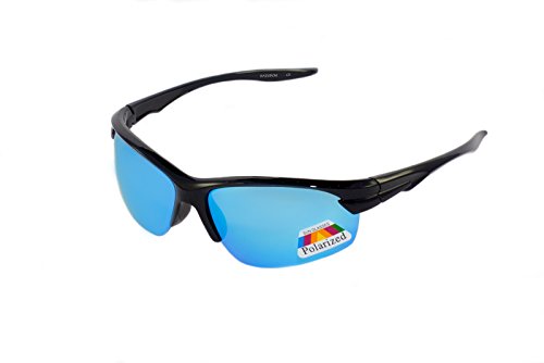 rainbow safety Kinder Sportbrille Sonnenbrille Polarisiert 8+ Jahre UV400 Schutz 3302 Schwarz verspiegelt Eis von rainbow safety