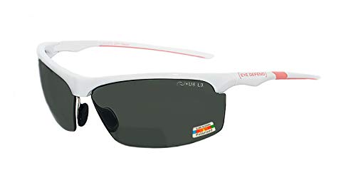 rainbow safety Sonnenbrille Polarisierte Bifokal Sportbrille mit Leseteil für Radler Baseball Laufen Angeln Golf Softball Wandern PRO P (WTH-PNK +1.00D) von rainbow safety