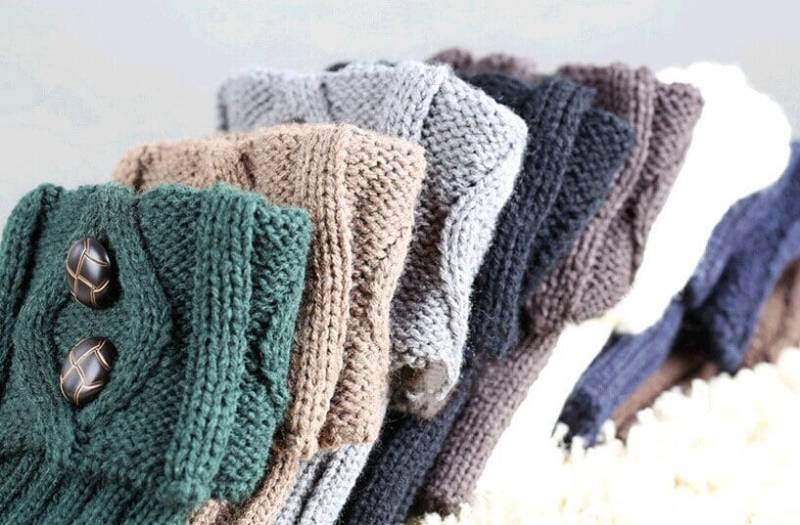 Damen Stiefel Socken Manschetten, Topper, Gestrickte Strick Knopf Gehäkelte Manschetten von rainbow1985design