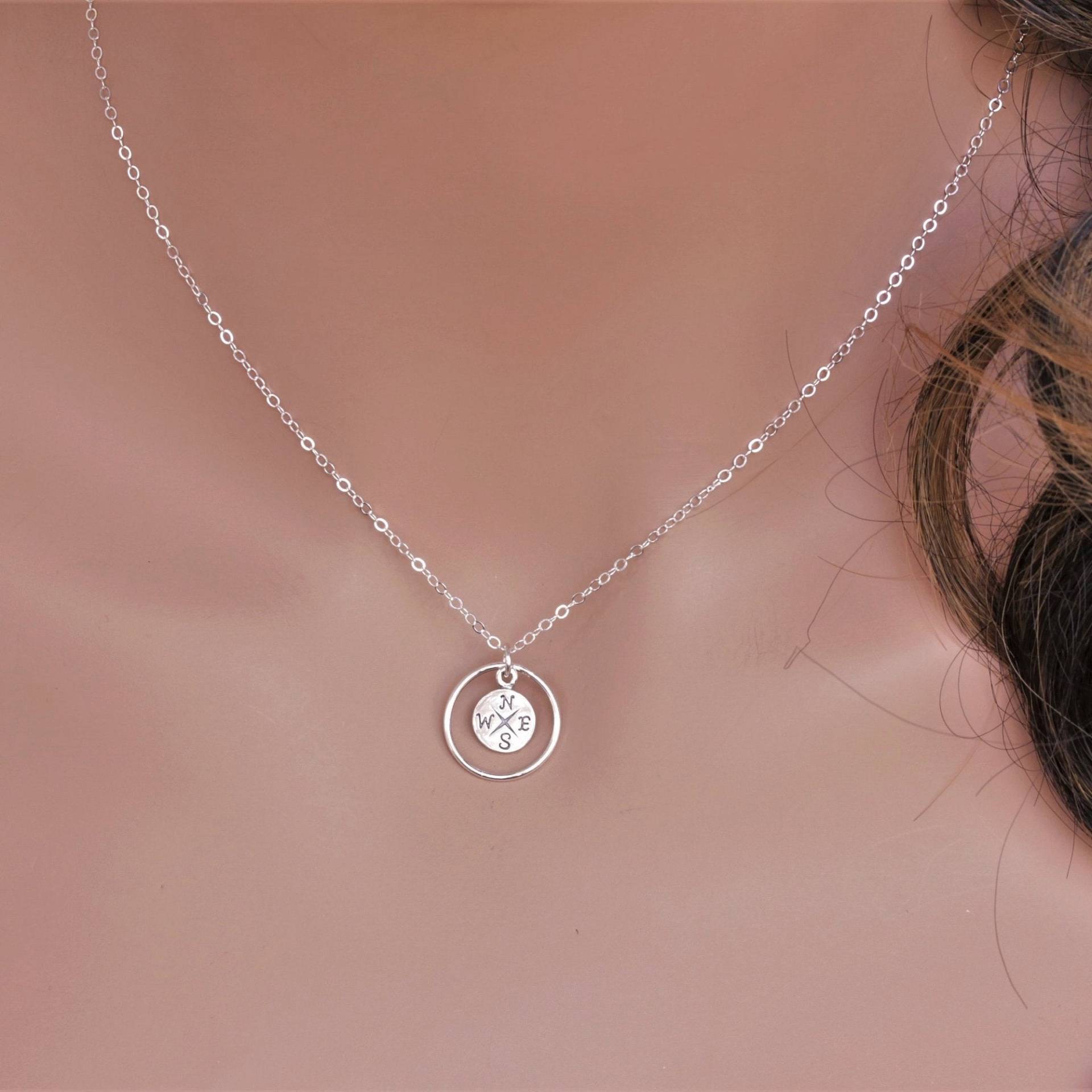 Kompass-Halskette Aus Sterlingsilber - Geschenk Zum Abschluss, Unendlichkeitsanhänger von rainbowearring1