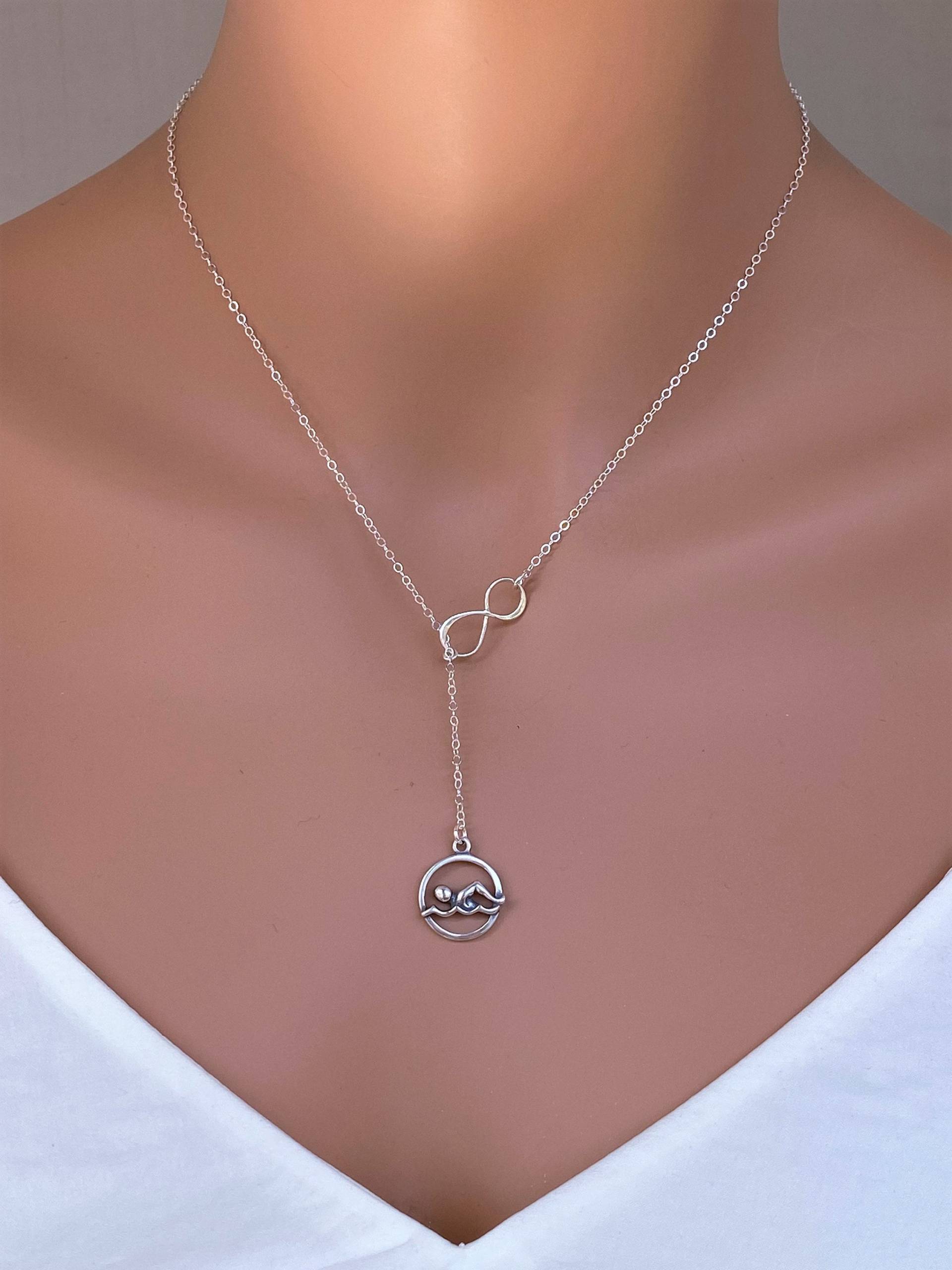 Schwimm Halskette - Team Schmuck Schwimmer Schwimmen in Sterling Silber Geschenk Schwimmlehrer Schwimmschüler Schwimm Halskette - Team Schmuck Schwimmer Schwimmen in Sterling Silber Geschenk Schwimmlehrer Schwimmschüler von rainbowearring1
