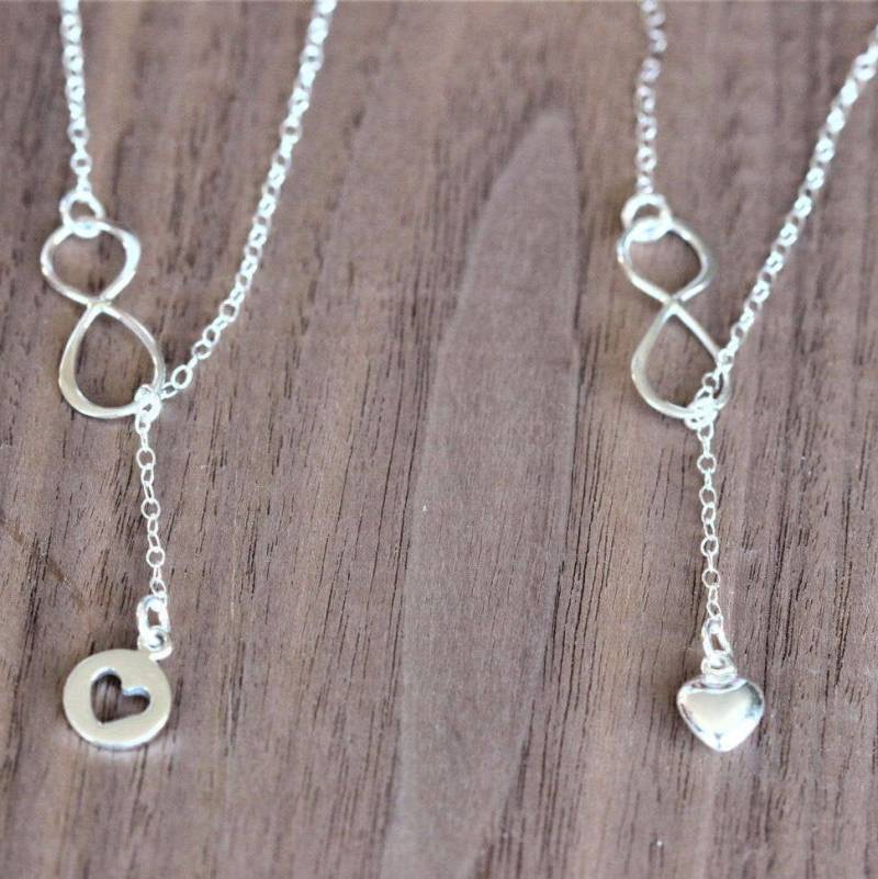 sterling Silber Mutter Tochter Halskette Infinity Herz Anhänger von rainbowearring1