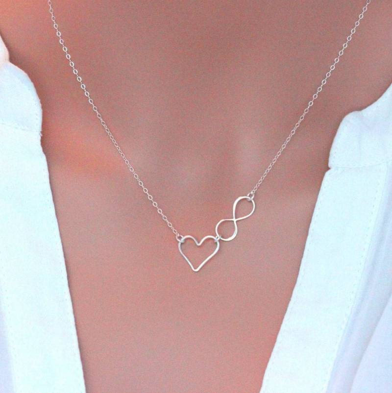 sterling Silber Mutter Tochter Halskette Infinity Herz von rainbowearring1