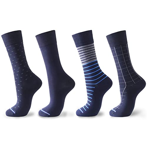 raku. Socken Herren 39-42, sneaker herrensocken 4 Paar Classic Atmungsaktive Baumwolle Komfortbund für Business Freizeit Arbeitssocken (Blau,39-42) von raku.