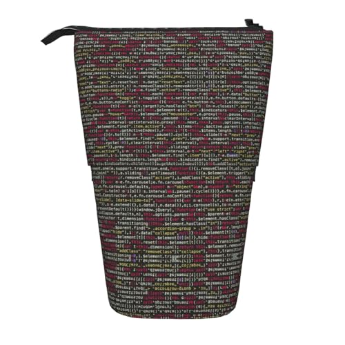 rannsut Programmierer-Programmiercode-Druck, Teleskop-Federtasche, Stiftehalter, Organizer, Kosmetiktasche, für Damen und Herren von rannsut