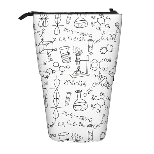 rannsut Teleskop-Bleistifttasche mit Chemie-Druck, Stifthalter, Organizer, Kosmetiktasche für Damen und Herren von rannsut