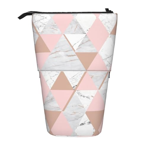 rannsut Teleskop-Federmäppchen, Stiftehalter, Organizer, Kosmetiktasche, für Damen und Herren, Rosa und goldfarben von rannsut