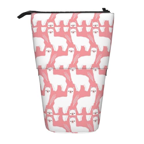 rannsut Teleskop-Federmäppchen mit Alpaka-Lama-Druck, Stifthalter, Organizer, Kosmetiktasche für Damen und Herren von rannsut