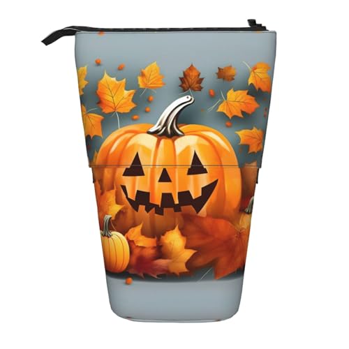 rannsut Teleskop-Federmäppchen mit Herbstblättern, Kürbisdruck, Stifthalter, Organizer, Kosmetiktasche für Damen und Herren rannsut Teleskop-Federmäppchen mit Herbstblättern, Kürbisdruck, Stifthalter, Organizer, Kosmetiktasche für Damen und Herren von rannsut