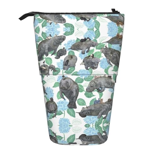 rannsut Teleskop-Federmäppchen mit Kaninchen-Motiv, Stiftehalter, Organizer, Kosmetiktasche für Damen und Herren von rannsut