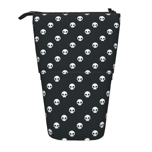 rannsut Teleskop-Federmäppchen mit Totenkopf-Motiv, Stiftehalter, Organizer, Kosmetiktasche für Damen und Herren rannsut Teleskop-Federmäppchen mit Totenkopf-Motiv, Stiftehalter, Organizer, Kosmetiktasche für Damen und Herren von rannsut