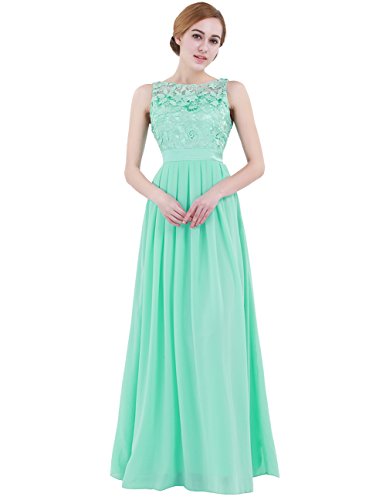 ranrann Damen Kleider Elegant Chiffon Kleid Festlich Hochzeit Brautjungferkleid Frauen Cocktailkleid Abschlusskleid Langes Abendkleid Partykleid Türkis 32 von ranrann
